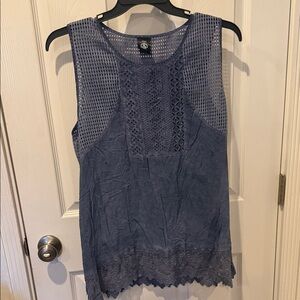 Agnes & Dora Navy Lace Tank Top